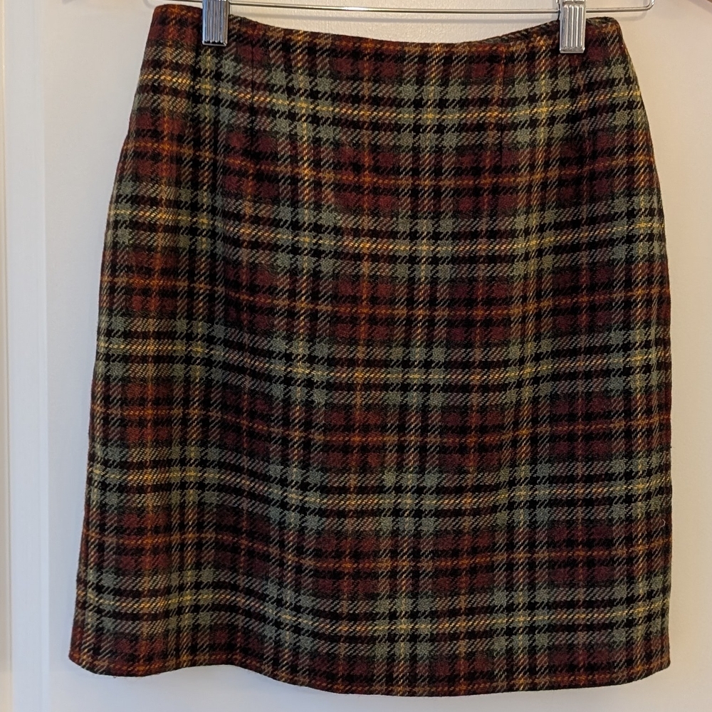 Laura Ashley Plaid Mini Skirt - Red and Black